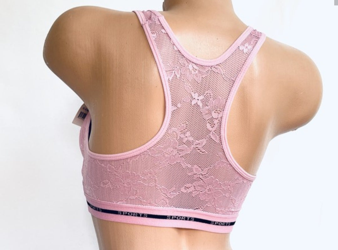 Lace Racer Back Sport Bras